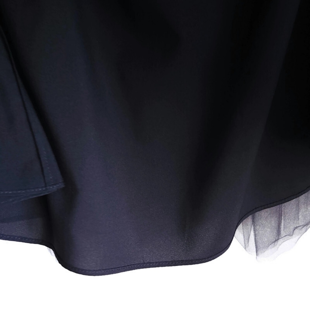 Elizabeth and James Everleigh Black Layered Tulle A-Line Tutu Style Midi Skirt - Picture 9 of 13